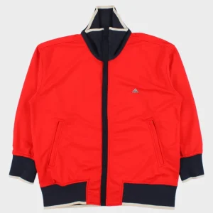 Vintage '02 Y2K Adidas Embroidered Spell-Out Funnel-Neck Track Jacket - XL