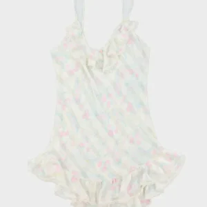 Vintage 1980s Silk & Satin Sheer Paisley Pattern Slip Dress -M